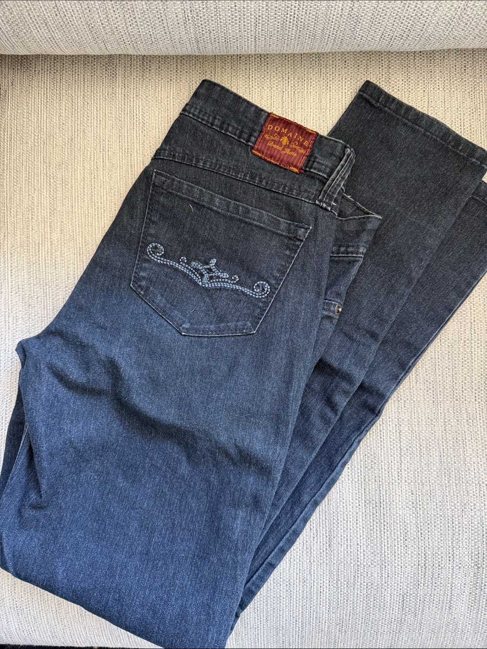 Domaine Dark Indigo Women’s Straight Jeans with Embroidered Pocket